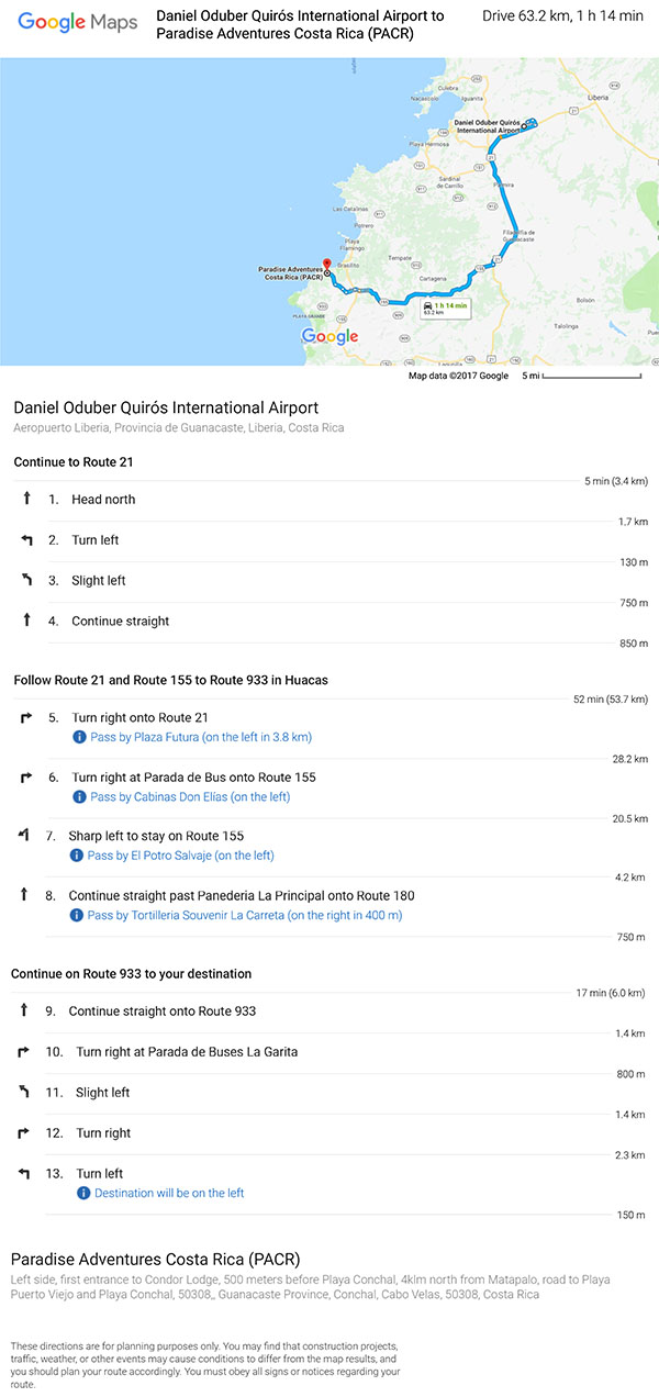 Map to PACR from Liberia